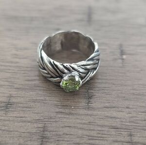 BBK Sterling Silver Peridot ring